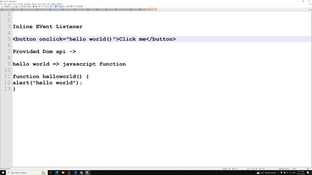37. Inline Event Listeners in the HTML. A brief introduction to it - DOM смотреть онлайн