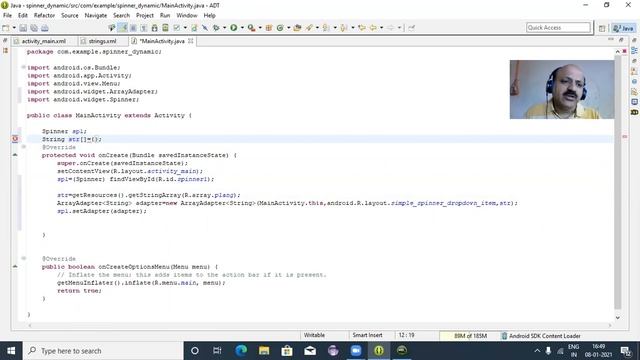 Spinner Control with Dynamic Data Binding in Android смотреть онлайн