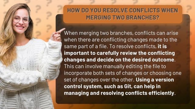 How do you resolve conflicts when merging two branches? смотреть онлайн