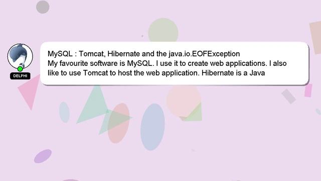MySQL : Tomcat, Hibernate and the java.io.EOFException смотреть онлайн