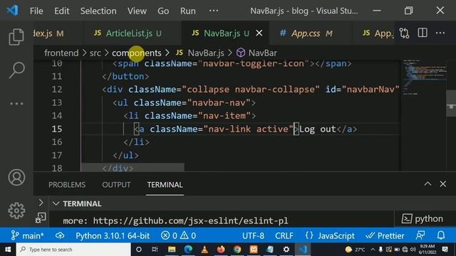 9. Navigation Bar - Django And React JS Blog смотреть онлайн