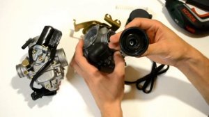 Обзор тюнинг карбюратора GY6-150 с ускорительным насосом.