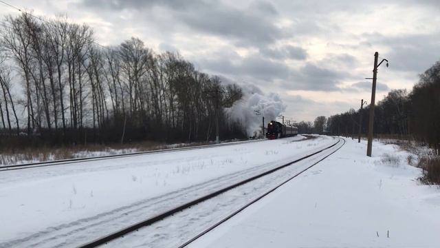 Паровоз Л-2057 с поездом Ярославль – Рыбинск следует на перегон Ярославль-Главный – Молот смотреть онлайн