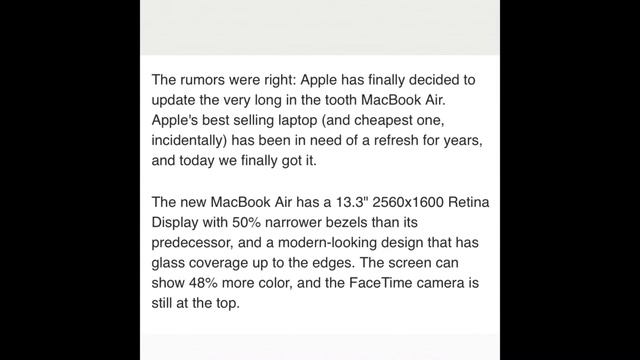 Apple unveils new MacBook Air with Retina Display, thinner bezels, updated internals смотреть онлайн