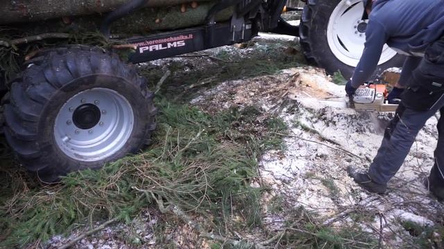 Logging with new Valtra A124 forestry tractor, the first load смотреть онлайн