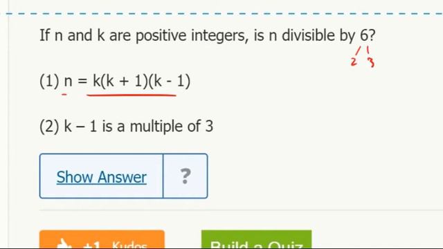 Div. DS 6- If n and k are positive integers, is n divisible by 6? смотреть онлайн