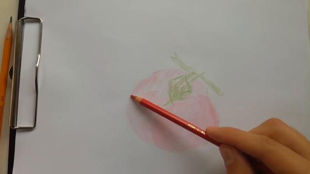 Задание 2 - рисуем помидор цветными карандашами смотреть онлайн