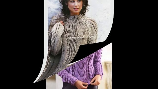 ЖЕНСКИЙ ВЯЗАНЫЙ СВИТЕР СПИЦАМИ - фото - 2019 / Women Knitted Sweater knitting needles photo/Pullove смотреть онлайн