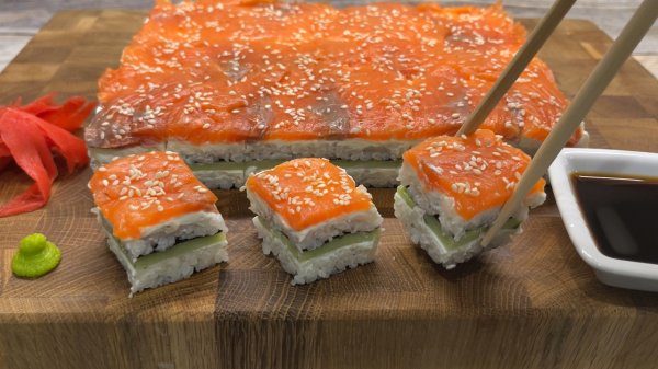 ДОМАШНИЙ СУШИ-ТОРТ | ЛЕНИВЫЕ РОЛЛЫ ФИЛАДЕЛЬФИЯ