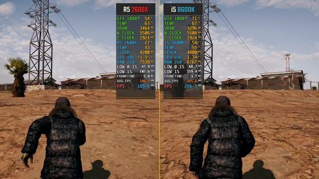 PUBG Ryzen 5 2600X vs. i5 8600K смотреть онлайн