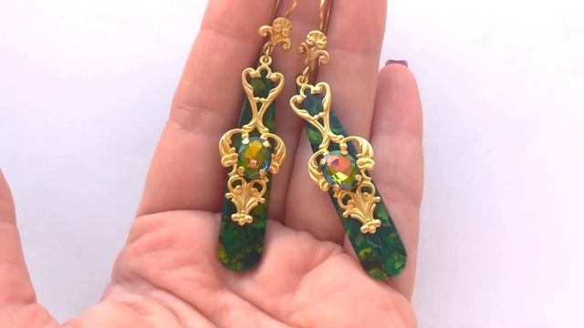 Серьги с эффектом гелиотиса, ручная работа Aurora Fokina brand смотреть онлайн