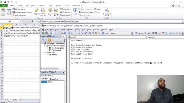 Open Urls in Chrome with Excel VBA смотреть онлайн