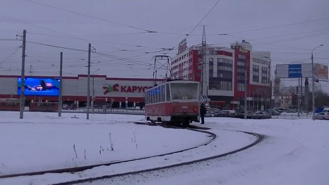 Трамваи Tatra T6B5SU №2917 и Tatra T3SU №2601 в Нижнем Новгороде. смотреть онлайн