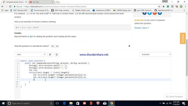 Leetcode 165 Compare Version Numbers смотреть онлайн