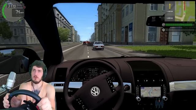 РАБОТАЮ ГРУЗЧИКОМ НА СТАРОМ ТУАРЕГ - CITY CAR DRIVING + РУЛЬ смотреть онлайн