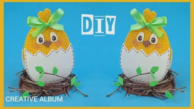 Пасхальные поделки. Бонбоньерка "Птенец". смотреть онлайн