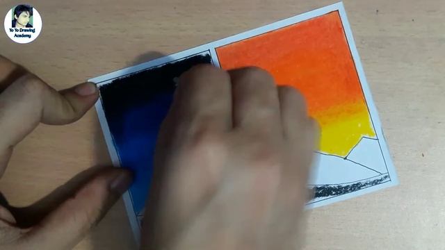 Day and Night Nature Drawing | Drawing of Nature | Beautiful Scenery Drawing of Nature смотреть онлайн