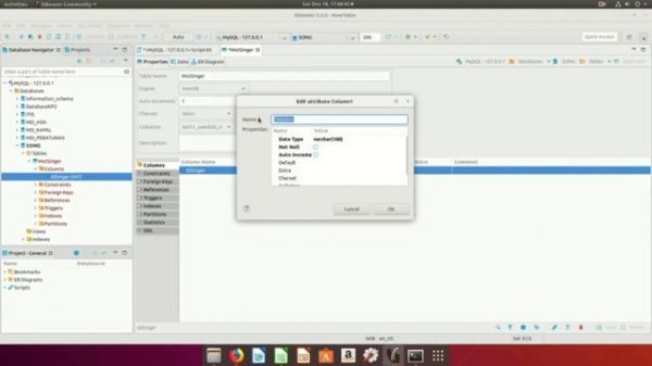 Creating database in dbeaver without sql