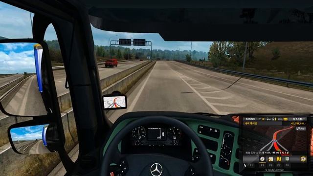 ETS2 Benz Actros MP3 Black Liner 1851 Palermo to Catania One Person Driver View смотреть онлайн