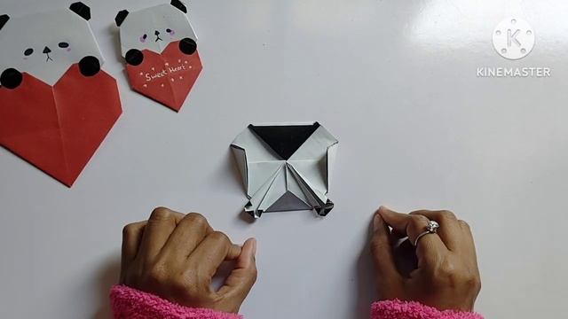 Origami Paper Panda With Heart / How To Make Origami Paper Panda With Heart / DIY Gift Idea