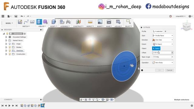 How to design a Pokeball in Autodesk Fusion360 | Autodesk Fusion 360 Tutorial смотреть онлайн