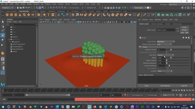 how to use world node in MASH in autodesk maya hindi смотреть онлайн
