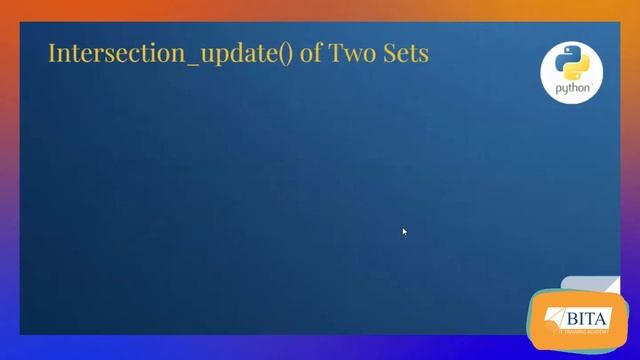 Set operations in Python | Set Data Type | Data Type Set Operations | Set Built-in-methods | BITA смотреть онлайн