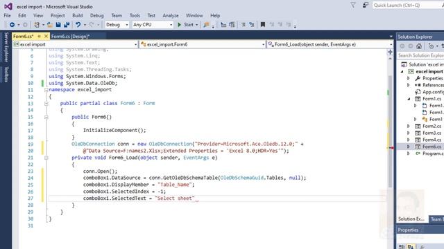 Visual Studio Code C#: Fill DataGridview From Excel's Sheet Depend On ComBobox In C# - Source Code
