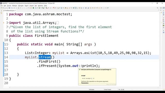 Find the first element of the list using java 8 Stream function | Interview and practise смотреть онлайн