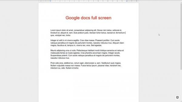 Google Docs Full Screen Mode - How to Enter and Exit