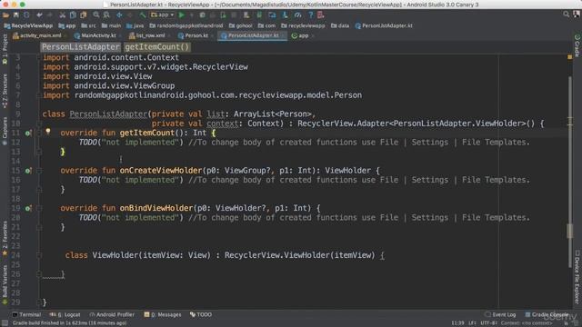 94 - Recycler View - Code (Part 3) - Kotlin Developer Course - Build Android Apps in Kotlin смотреть онлайн