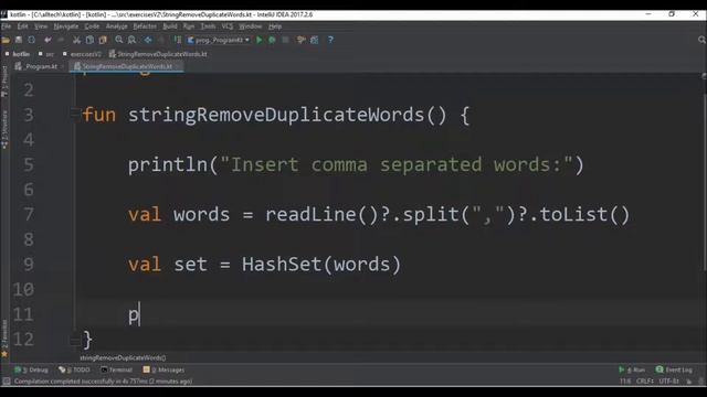 string remove duplicate words in kotlin смотреть онлайн