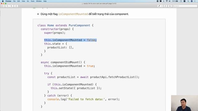 ReactJS: 07-06 Fix lỗi setState() khi component unmount() смотреть онлайн