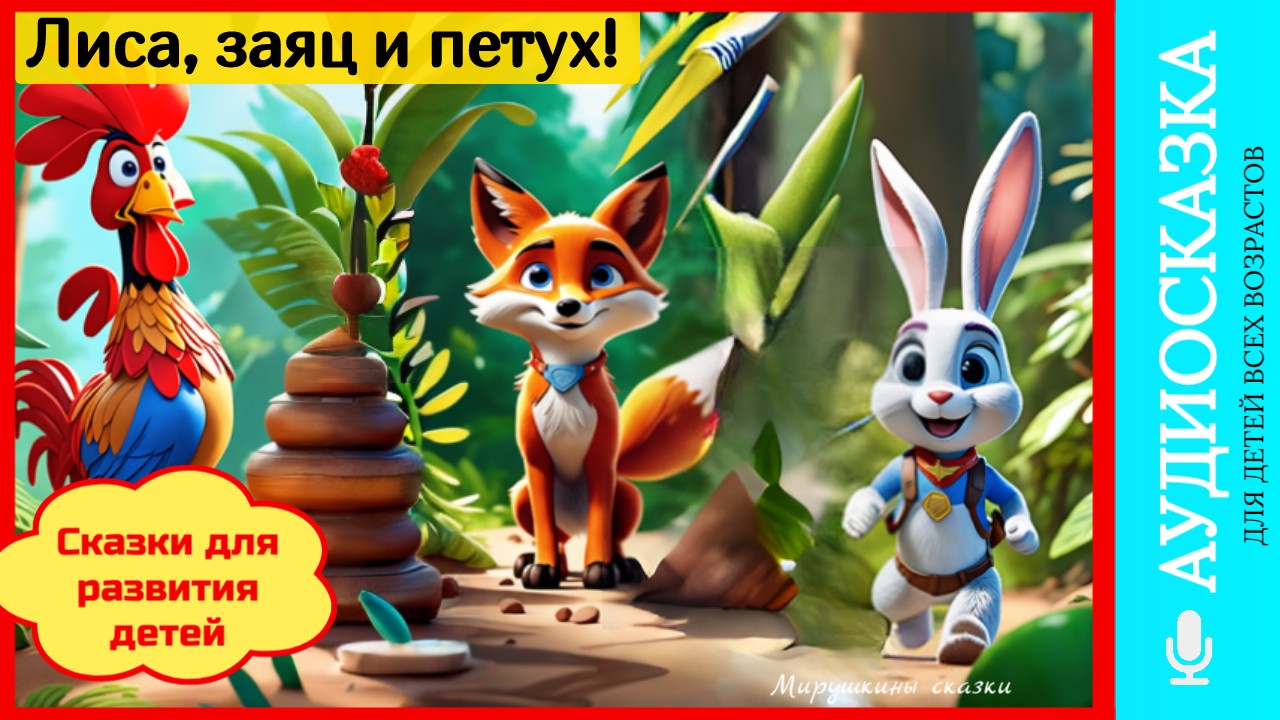 Лиса, заяц и петух | аудиосказки | народные сказки | детские сказки онлайн | сказка | мультик смотреть онлайн
