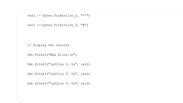 GoLang | How to trim a slice of bytes ? смотреть онлайн