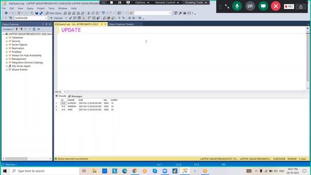 SQL SERVER tutorials || Demo - 3 || by Mr. Suresh Vadde On 29-10-2021 @4PM IST смотреть онлайн