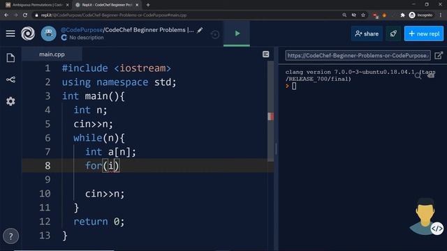 Problem 29: Ambiguous Permutations / PERMUT2 | CodeChef Beginner C++ смотреть онлайн