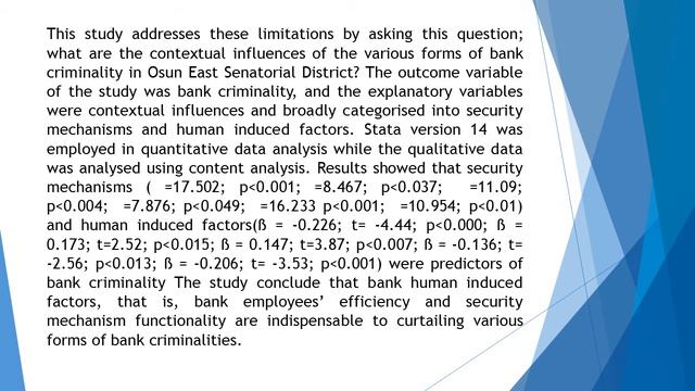 What are the Contextual Influences of Bank Criminality in Osun East Senatorial District JSER 2019 6 смотреть онлайн