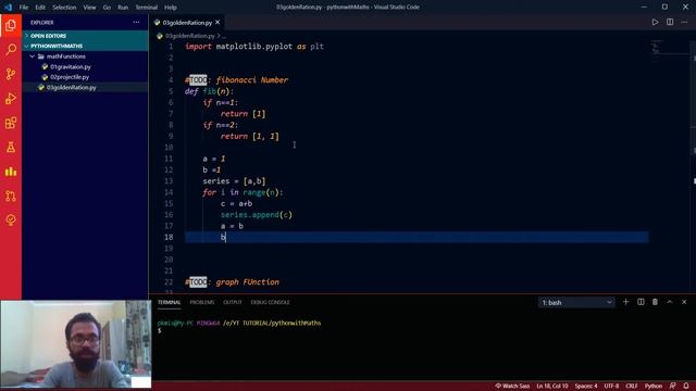 Visualisation of GOLDEN RATIO in Python ? | Maths With Python смотреть онлайн