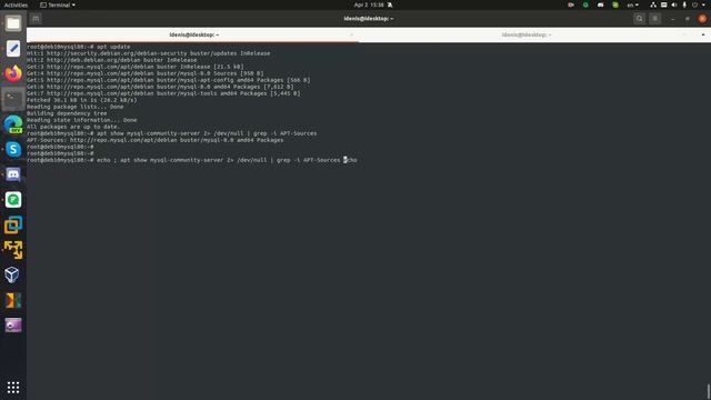 Установка MySQL 8.0 в Debian GNU/Linux 10 смотреть онлайн
