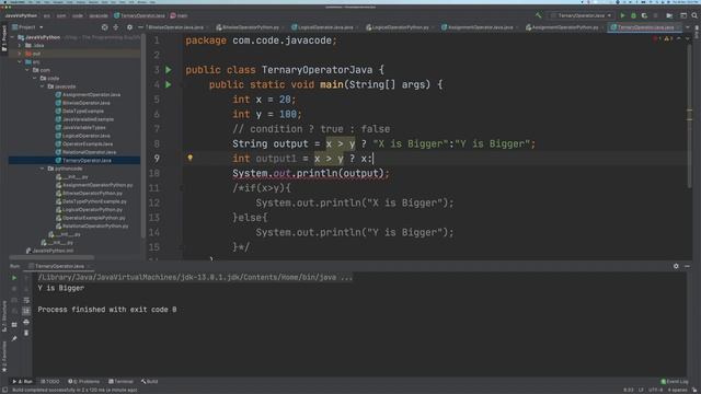How to use ternary operator in java | How to use membership operator in python |Java Python Tutoria смотреть онлайн