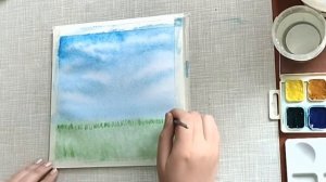 Простой весенний рисунок акварелью