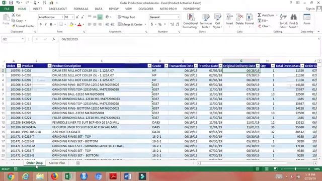 Production schedule with Excel смотреть онлайн