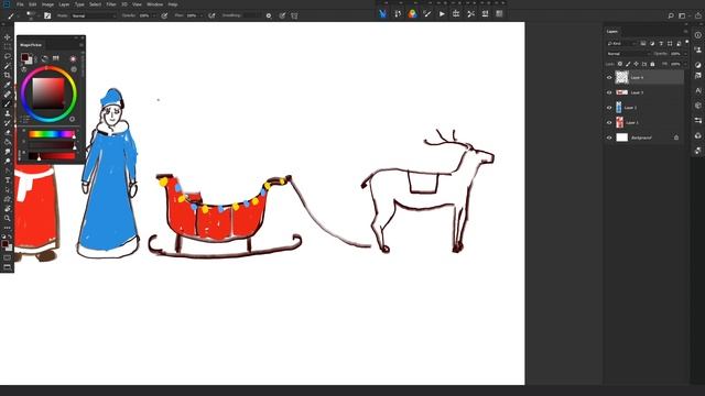 Амира и папа, рисуют Деда мороза и Снегурочку смотреть онлайн