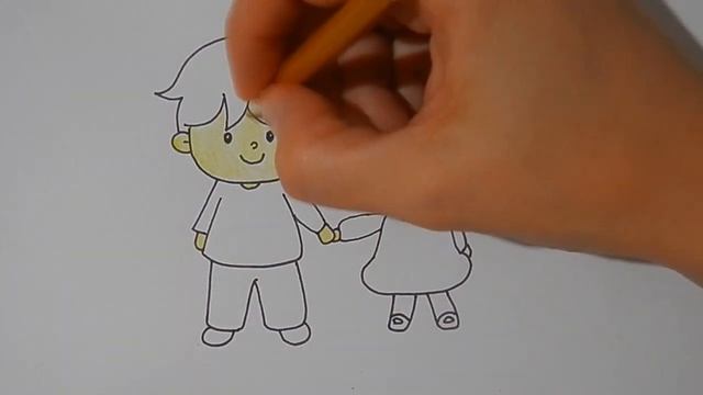 Как нарисовать БРАТА С СЕСТРОЙ, простые рисунки/613/How to draw a BROTHER and SISTER смотреть онлайн