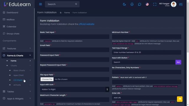 Education LMS Dashboard UI Bootstrap 5 Admin Template with LTR Dark Theme смотреть онлайн