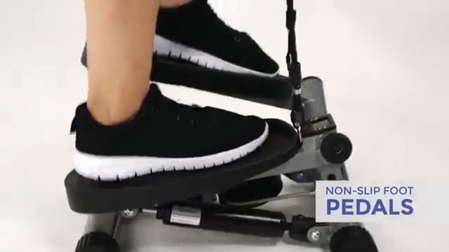 Sunny Health & Fitness NO. 068 Twisting Stair Stepper Step Machine w/Resistance Bands and LCDMonito