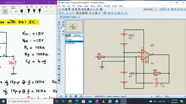 Opamp Integrator simulation using Proteus смотреть онлайн