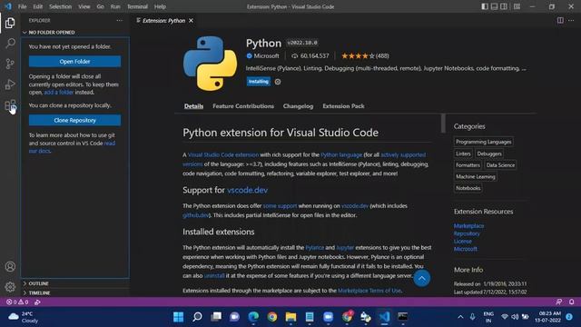 Installation of python and visual studio code смотреть онлайн