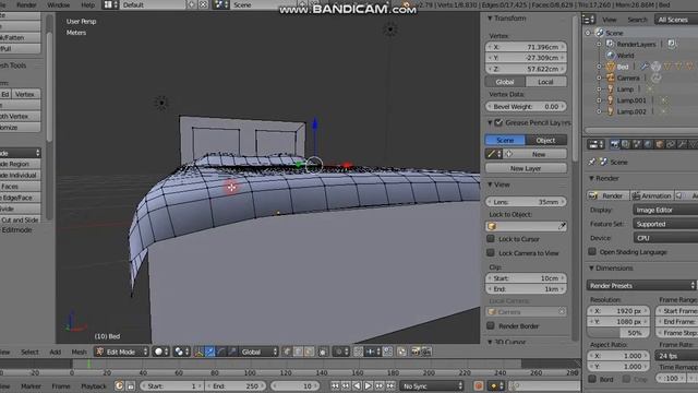 Blender 2.79 3d model of bed смотреть онлайн